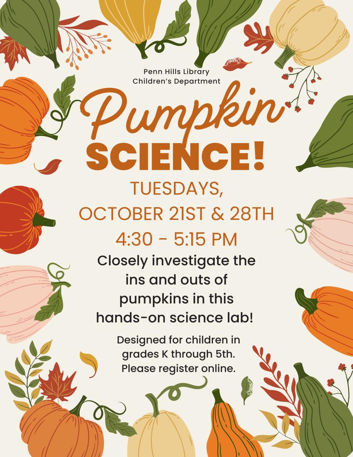 Pumpkin Science flyer