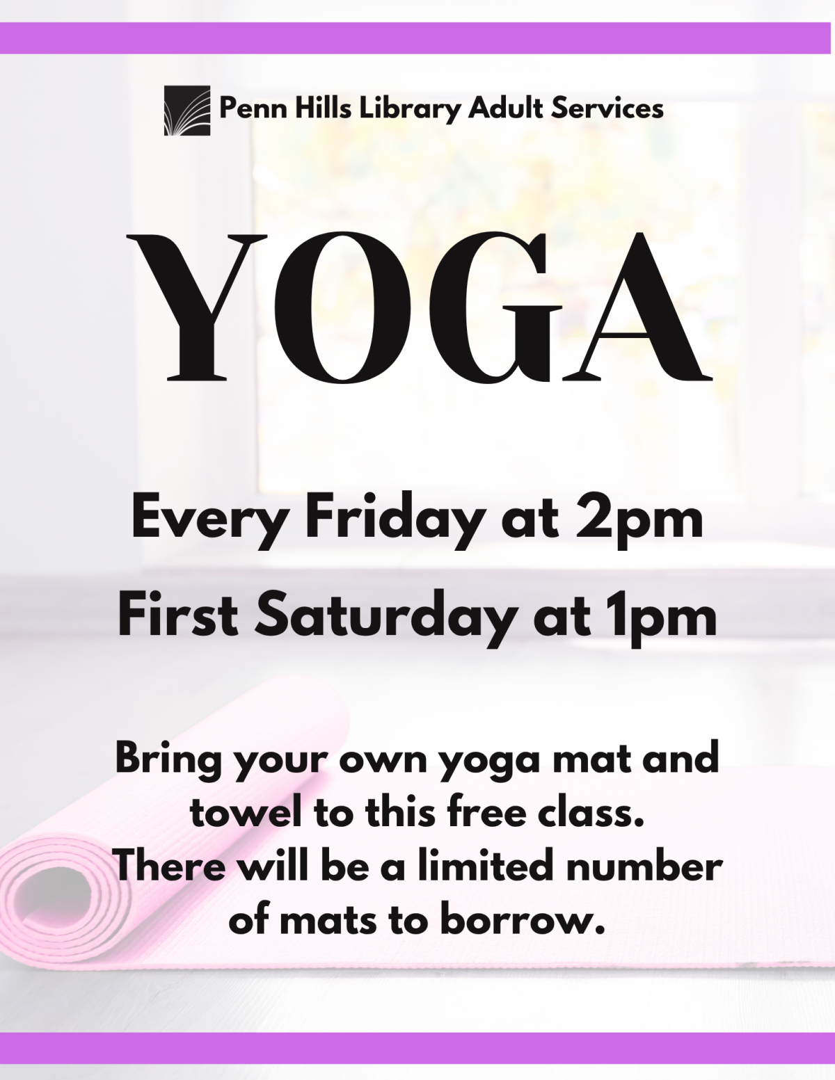 Yoga flyer with yoga mat