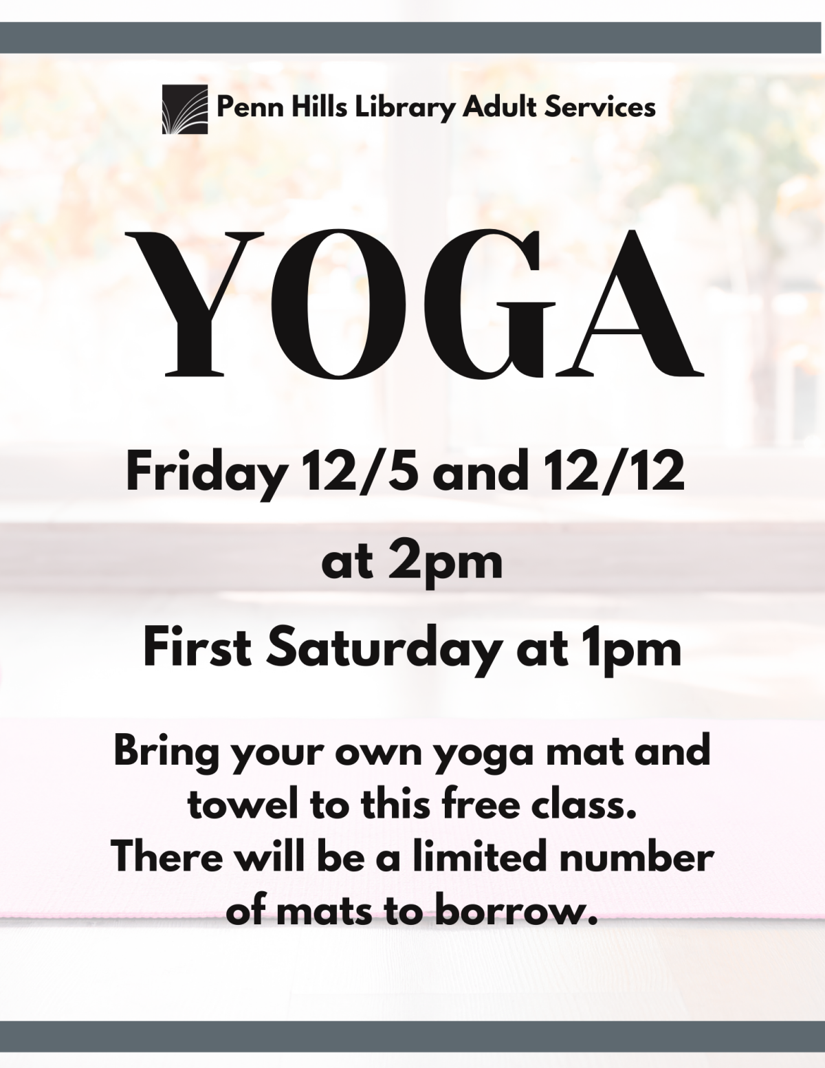 Yoga flyer with yoga mat