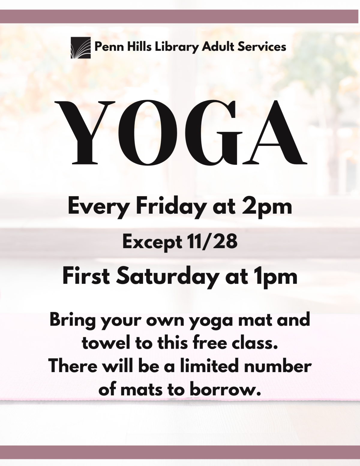 Yoga flyer with yoga mat