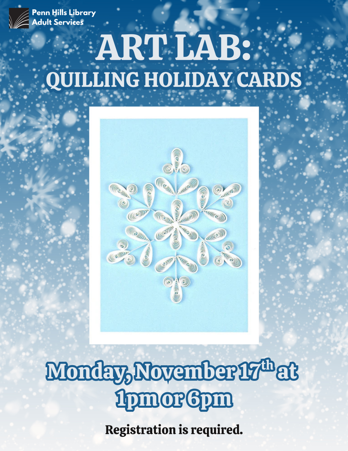 Art Lab: Quilling Holiday Cards flyer