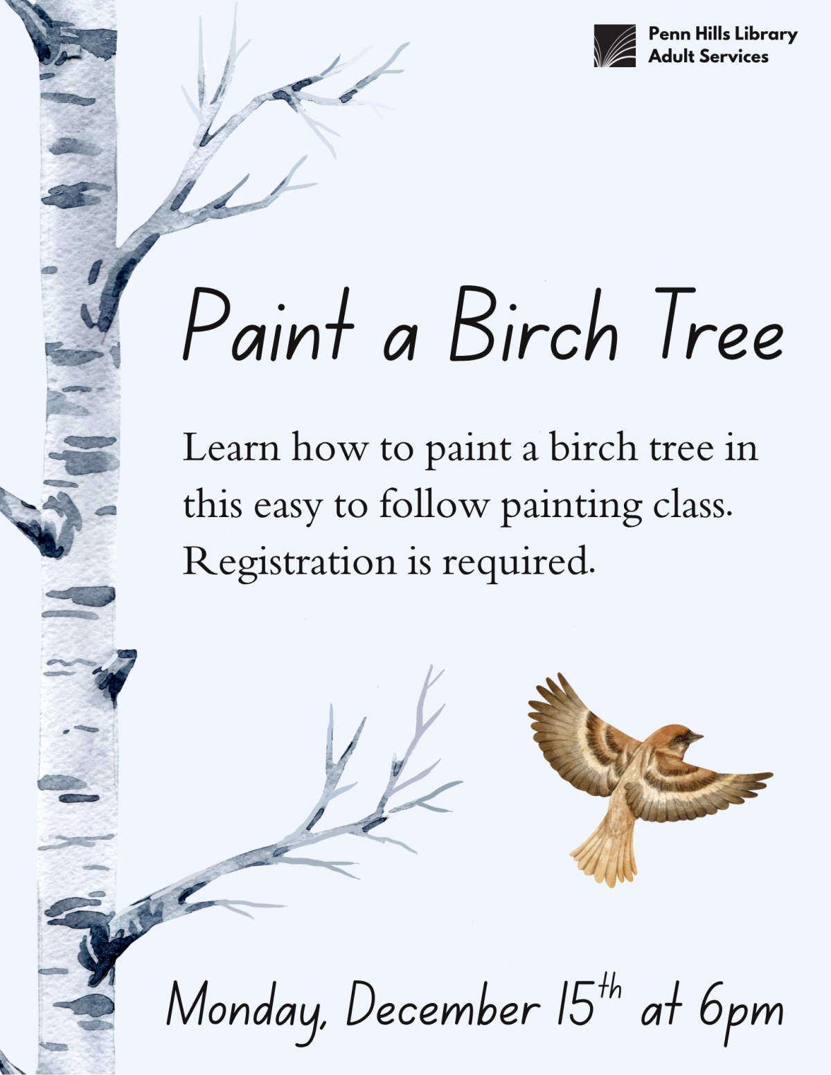 Paint a Birch Tree flyer