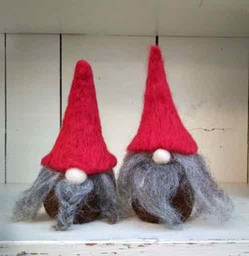 Two needle-felted gnomes