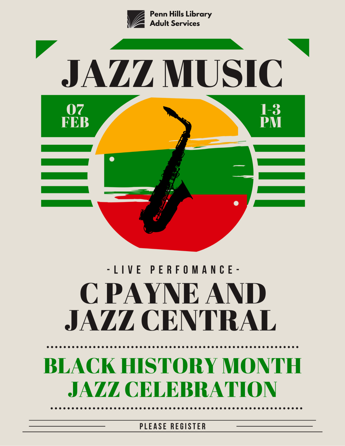 BHM Jazz Music Celebration flyer