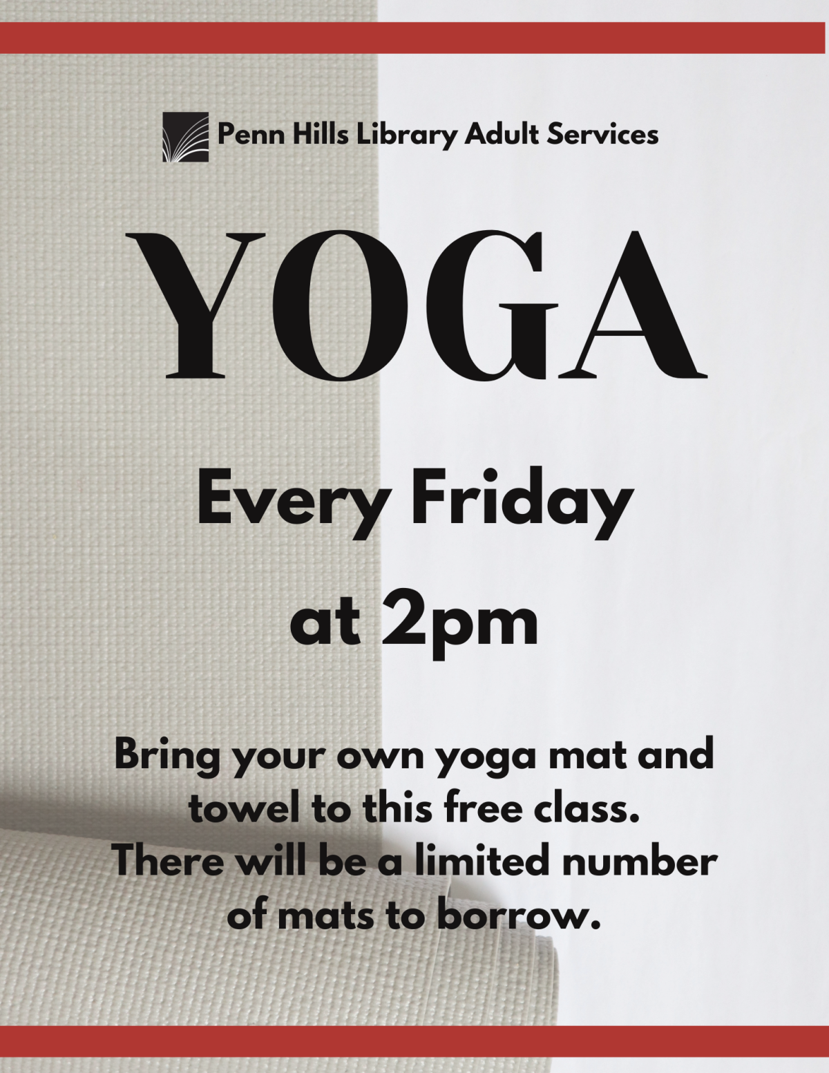 Yoga flyer with yoga mat