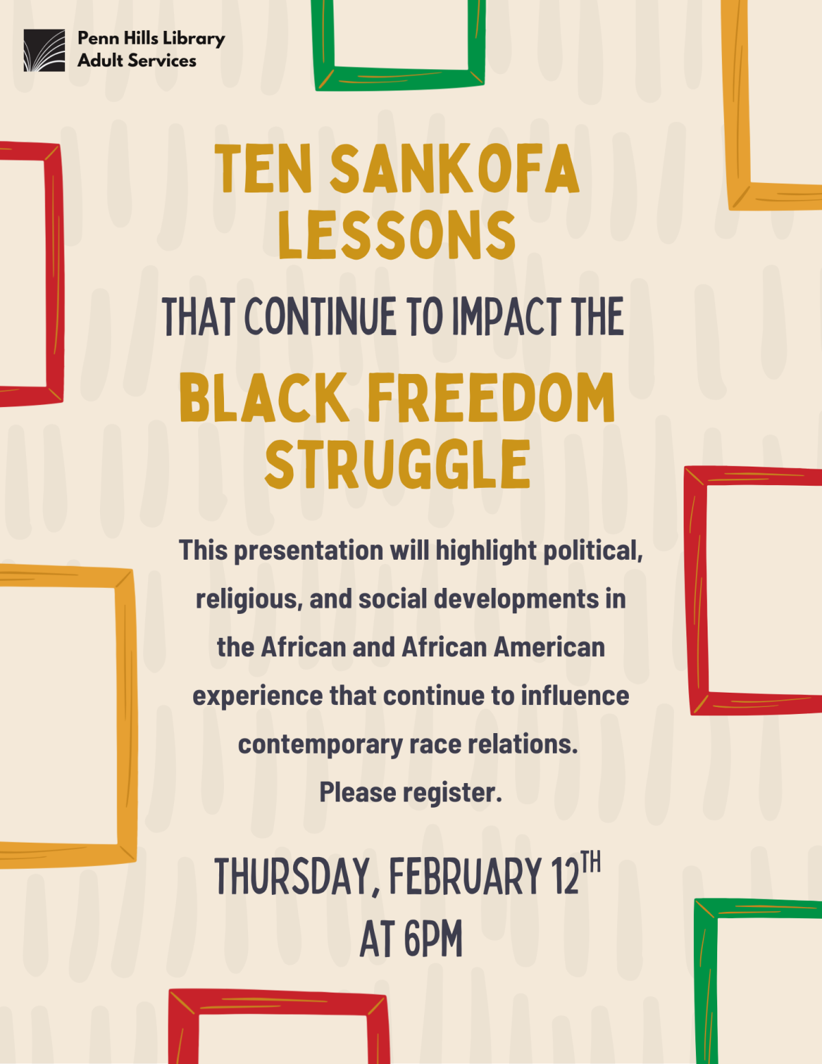 Ten Sankofa Lessons flyer