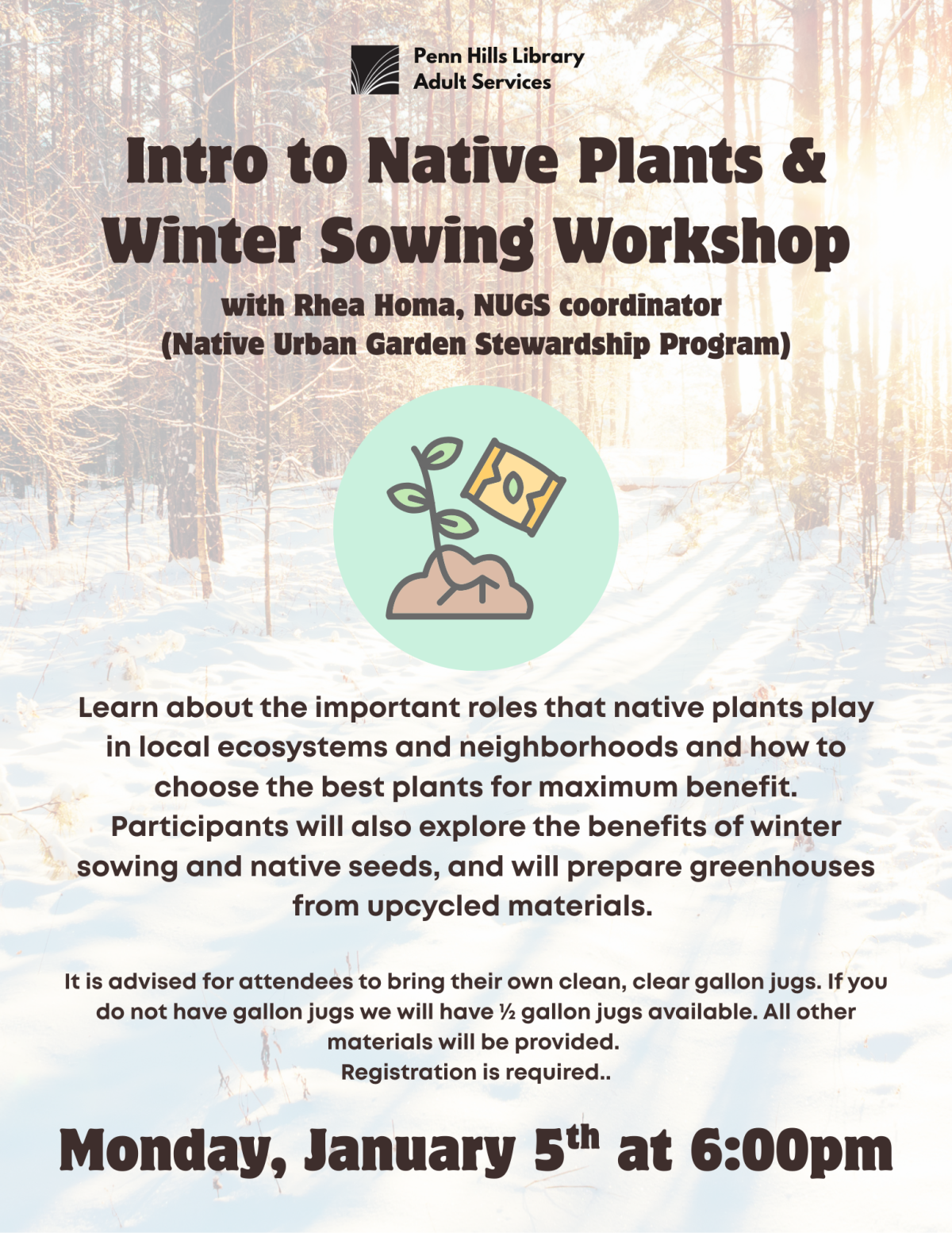 Winter Sowing Workshop flyer